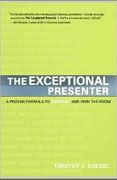 book covers the exceptional presenter